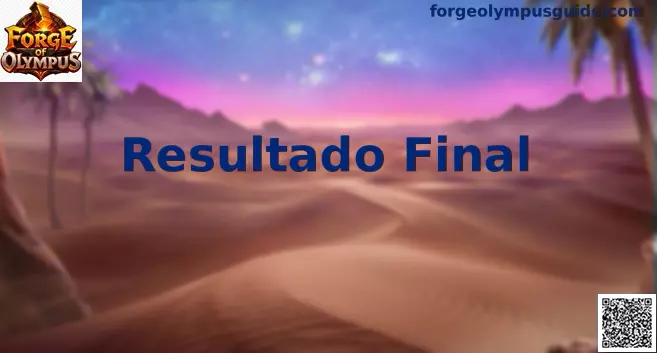 Visualización de la interfaz y el concepto de Resultado Final en Forge of Olympus