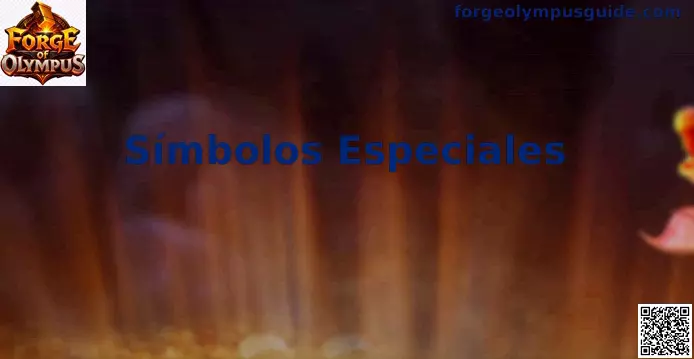 Guía de símbolos especiales en Forge of Olympus con temática del Olimpo